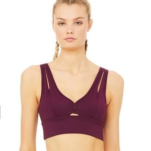 Alo Yoga United Long Bra-Black Plum